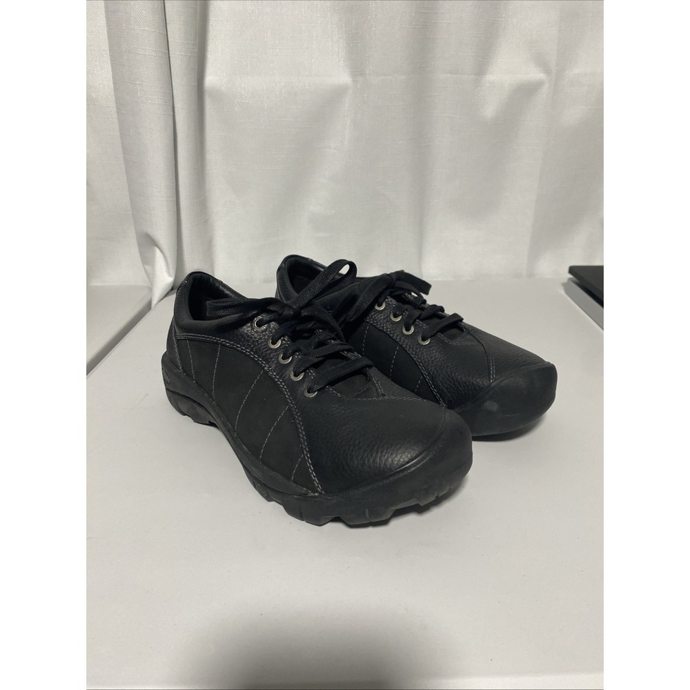 Keen Women's Presidio Black Leather Hiking Walking Shoes Size 9.5 1011400